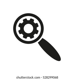 pinion, magnifier, magnifying glass, vector icon, eps10