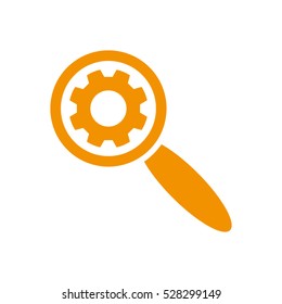 pinion, magnifier, magnifying glass, vector icon, eps10