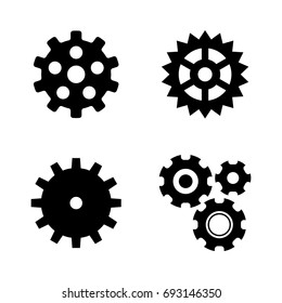 Pinion. Simple Related Vector Icons Set for Video, Mobile Apps, Web Sites, Print Projects and Your Design. Black Flat Illustration on White Background.