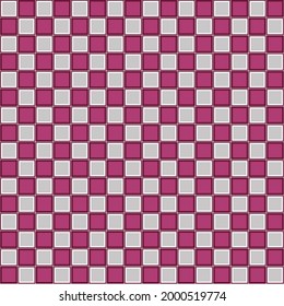 Pink 16x16 chessboard. Vector checkered squares.