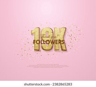 Pink 19k thank you followers, thank you banner for social media posts.