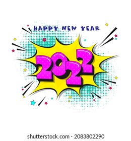El Número Rosa 2022 Sobre Una Burbuja De Grita Con Estrellas Y Efecto De Media Tonalidad En El Fondo Blanco Para El Concepto De Feliz Año Nuevo.