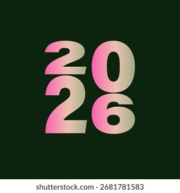 Logotipo de Vector rosa 2026. Logotipo de 2026 para negocios, educación, economía mundial. Logotipo 2026 para el calendario, diseño.