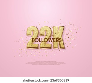 Pink 22k thank you followers, thank you banner for social media posts.