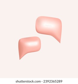 Discursos de burbuja rosa 3d sobre fondo blanco