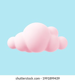 White 3d Cloud Isolated On A Blue Background Render Soft Round Cartoon  Fluffy Cloud Icon In The Blue Sky 3d Geometric Shape Vector Illustration  Stock Illustration - Download Image Now - iStock