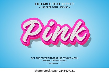 Pink 3D editable text effect template