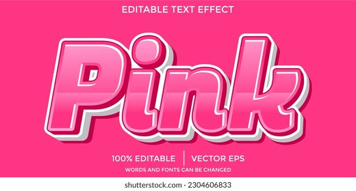 Pink 3D editable text effect template