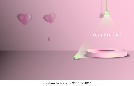 pink 3d podium background for poto products store illustrasi product catalog, vector design eps 10