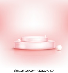 Pink 3D podium model display background for displaying a variety of products.