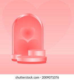 pink 3d podium for promotion