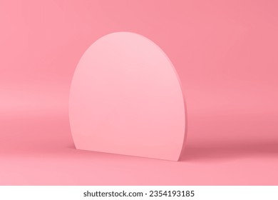 Soporte de promoción de pared redonda rosa 3d para presentación de productos de belleza femenina elegante vector realista