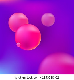 Pink 3d spheres abstract background with perspective imitation. Futuristic vector illustration