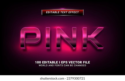 efecto de texto de estilo 3d rosa