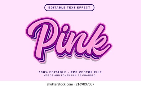pink 3d text effect and editable text effect	
