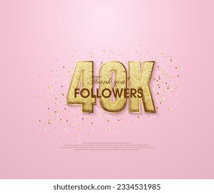 Pink 40k thank you followers, thank you banner for social media posts.