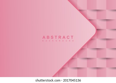pink abstract 3d paper art style with diagonal shape overlap layered