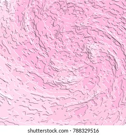 pink abstract 3D swirly circle pattern with white highlighted lines, vector illustration