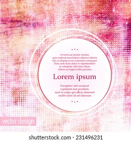 Pink abstract artistic hand drawn card or invitation background with falling sparkles lighting effect and place for your text.