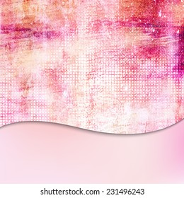 Pink abstract artistic hand drawn card or invitation background with falling sparkles lighting effect and place for your text.