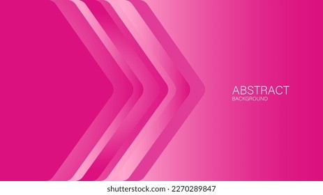 Pink abstract background, arrow lines, Geometric vector, graphic, technology digital template, cover design, backdrop, banner, web background, book cover, advertisement, pink gradient background.