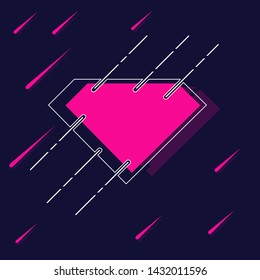 Pink abstract background, banner with diamond frame, colorful creative frames for advertising text. Trendy minimal design, modern graphic design. vector illustration, eps 10