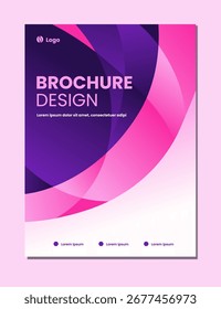 Plantilla de diseño de folleto de fondo abstracto rosa