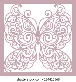 pink abstract  background with butterfly