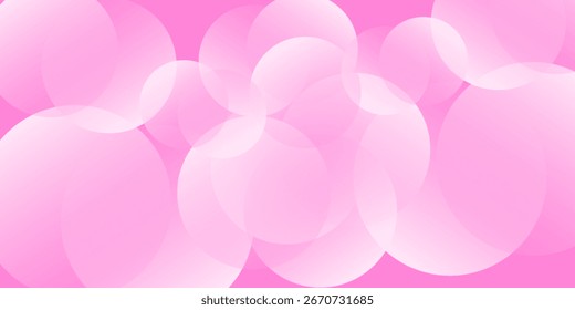 Pink abstract background with circles. Vector illustration