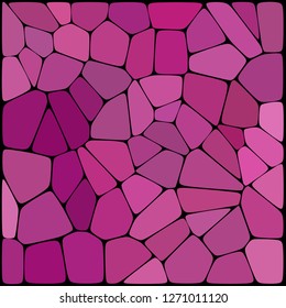 Pink abstract background consisting of pink geometrical shapes with thick black borders, vector illustration.
