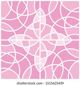 Pink abstract background with floral pattern