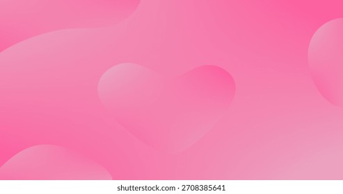 Pink abstract background with Fluid heart Shapes for valentine's day