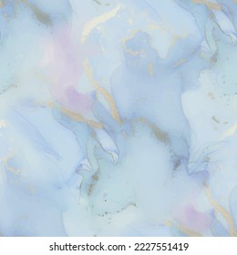 Pink Abstract Background. Gold Art Paint. Marble Blue Water Color. Lilac Vector Ink Background. Fluid Blue Pattern. Purple Marble Ink Watercolor. Violet Alcohol Ink Repeat. Modern Abstract Template