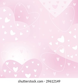 Pink abstract background with hearts