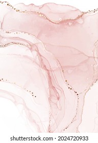 Pink Abstract background ink shape gold glitter elegant texture with marble waves. Trendy fruid surface cover