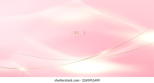 pink abstract background with luxury golden elements vector illustration