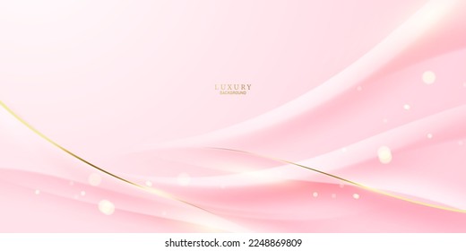 pink abstract background with luxury golden elements vector illustration