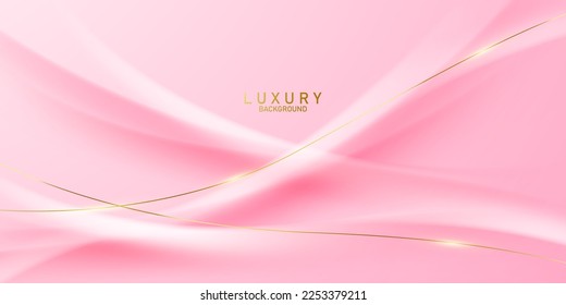 fondo abstracto rosa con elementos dorados de lujo ilustración vectorial