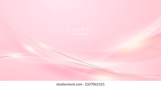 fondo abstracto rosa con elementos dorados de lujo ilustración vectorial