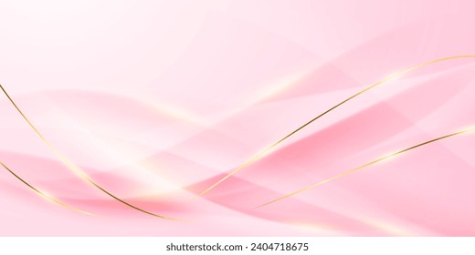 pink abstract background with luxury golden elements vector illustration