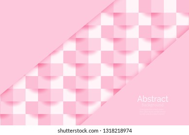 Pink abstract background paper art style can be used in cover design, poster, flyer, website, wallpaper and advertising. Vector illustration.