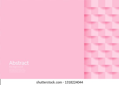 Pink abstract background paper art style can be used in cover design, poster, flyer, website, wallpaper and advertising. Vector illustration.