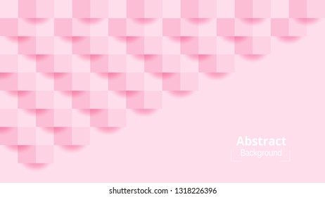 Pink abstract background paper art style can be used in cover design, poster, flyer, website, wallpaper and advertising. Vector illustration.