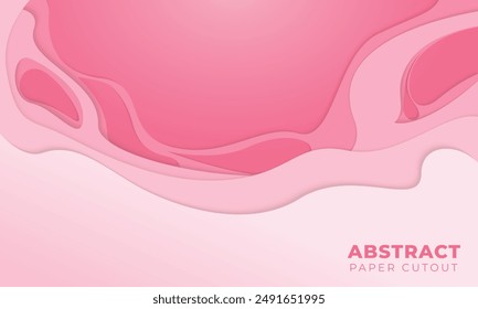 Pink abstract background with paper cut out concept. abstract typography concept design or fluid illustration