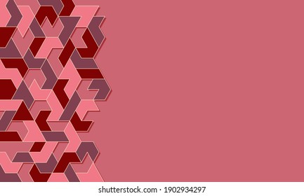Pink abstract background with polygonal geometric pattern. Vector illustration.