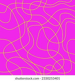 Pink abstract background with random yellow line