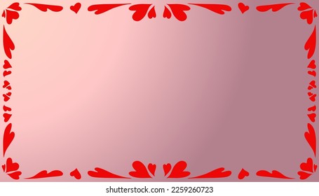 Pink abstract background with a red love shape frame. Perfect for wallpapers, website backgrounds, posters, banners