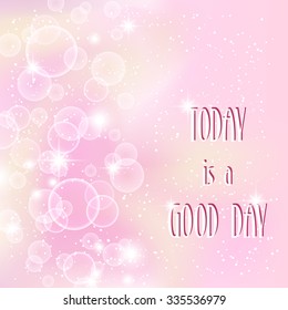 Pink abstract  background with text. Vector illustration.