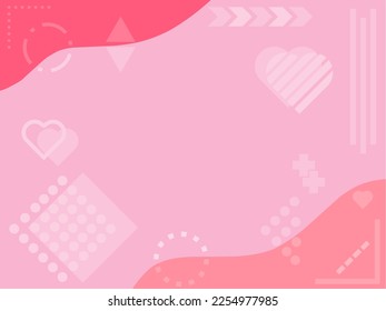 pink abstract background. background with Valentine theme and Memphis style.
