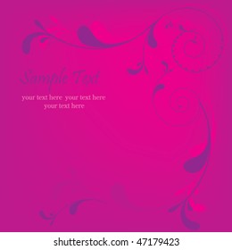 Pink abstract background vector. Floral greeting card